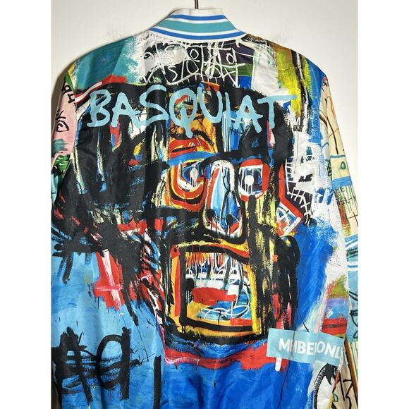 Members Only x Basquiat EUC Multicolor Full Zip Lightweight Jacket M - Picture 7 of 11